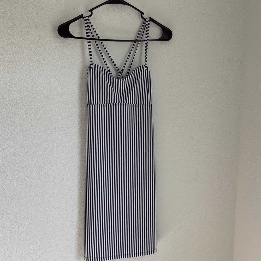 Krimson Klover White and Blue Sundress Sleeveless Spaghetti Strap